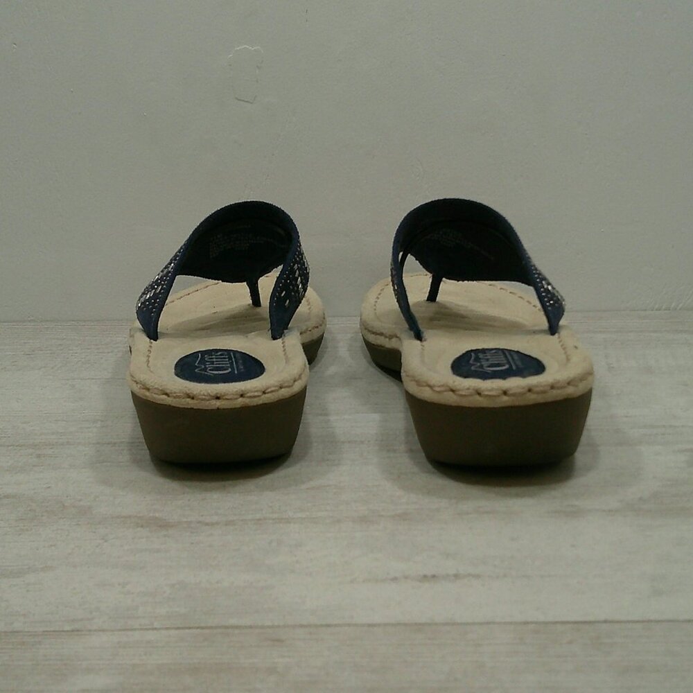 CLIFFS BY WHITE MOUNTAIN Navy Women's Cienna Mini Wedge Flip Flop Sandal Size 11 - Picture 5 of 11